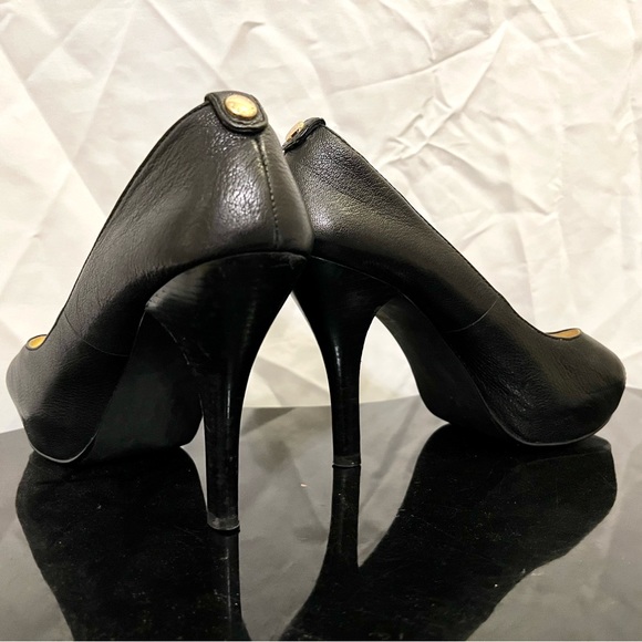 Michael Kors Classic Black Leather Platform Heels 11 - Picture 5 of 11